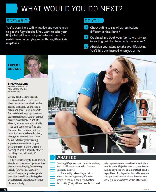 RNLI x Nikki Curwen - Flying with your TeamO Lifejacket