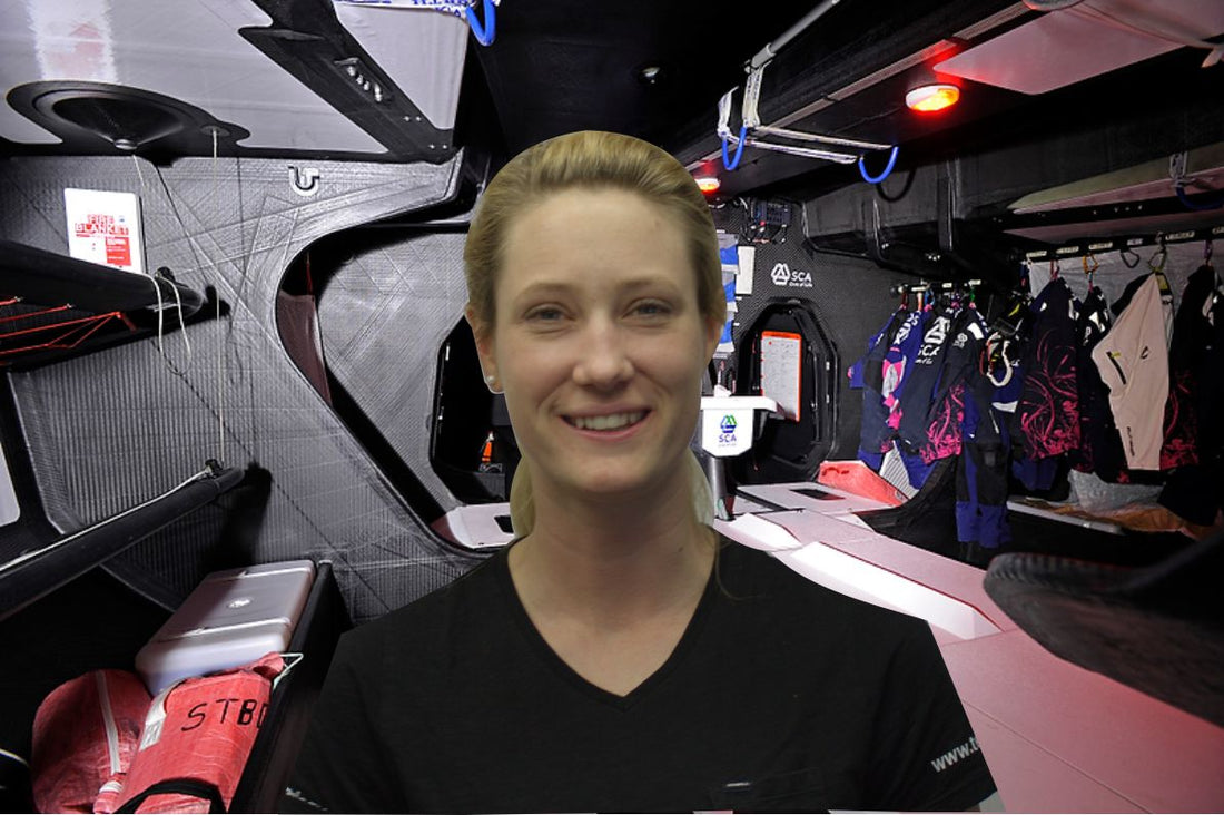 TeamO's Lauren Mead in front of a Zoom background